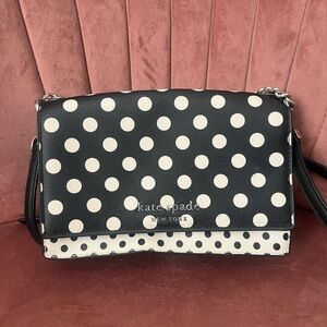 Kate Spade Black and Cream Polka Dot Crossbody Bag